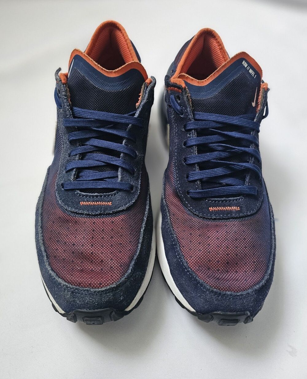 Nike Waffle One Sneaker In Midnight Navy/Orange 6.5Y Women's 8